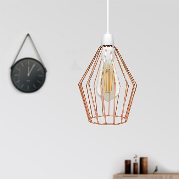 Easy Fit Metal Cage Light Shade Modern Industrial Style