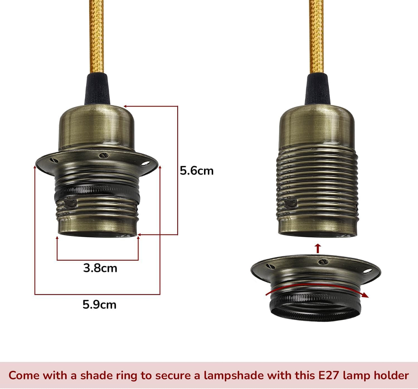 Vintage Metal E27 Spider Pendant Hanging Light Fixtures