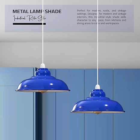 Vintage Metal Lampshade – Easy Fit E27 Ceiling Light Shade