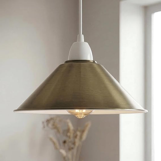 Electro Plating Vintage 22 x 10cm Cone Light Shades Metal Easy Fit Ceiling Pendant Hanging Wall Lampshade