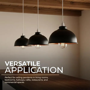 21cm Metal Easy Fit Pendant Lampshade – Curvy Vintage Shade