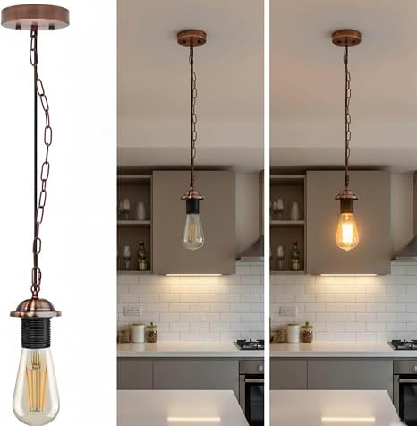 Metal Ceiling E27 Lamp Holder Pendant Light with Chain ~4037