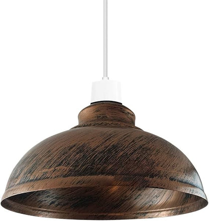 Vintage Easy Fit 29cm Brushed Metal Ceiling Pendant Lampshade