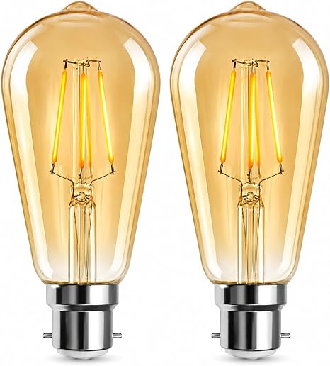 ST64 B22 4W Dimmable Retro Classic Filament LED Bulbs
