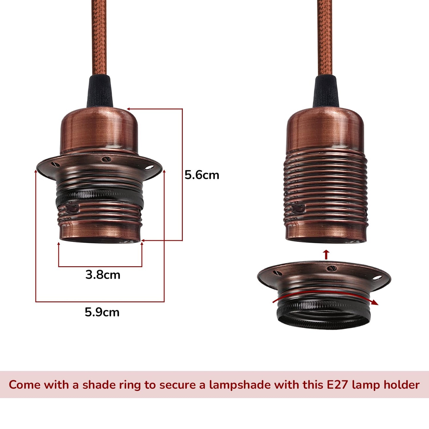 Vintage Metal E27 Spider Pendant Hanging Light Fixtures
