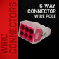 6 Way Connector Wire Pole Push Reusable Terminal Block Electric Cable