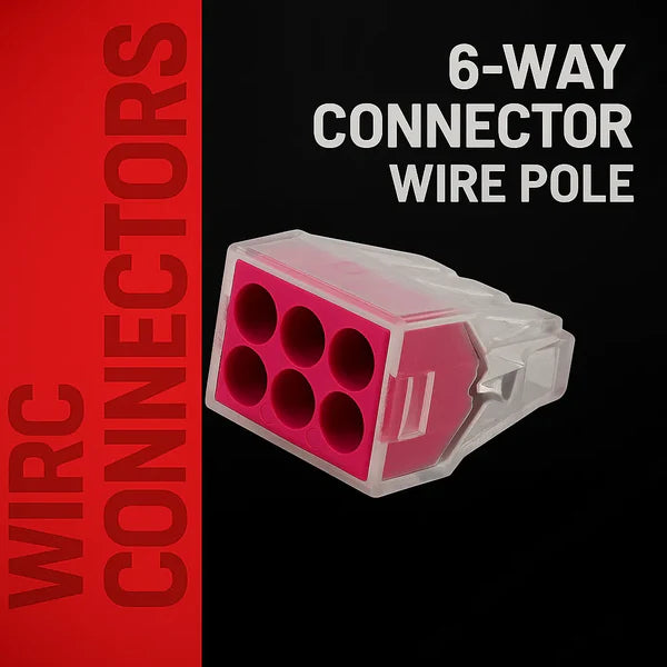 6 Way Connector Wire Pole Push Reusable Terminal Block Electric Cable