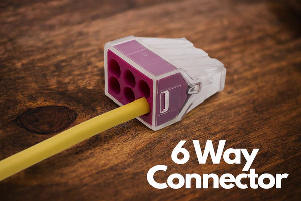 6 Way Connector Wire Pole Push Reusable Terminal Block Electric Cable