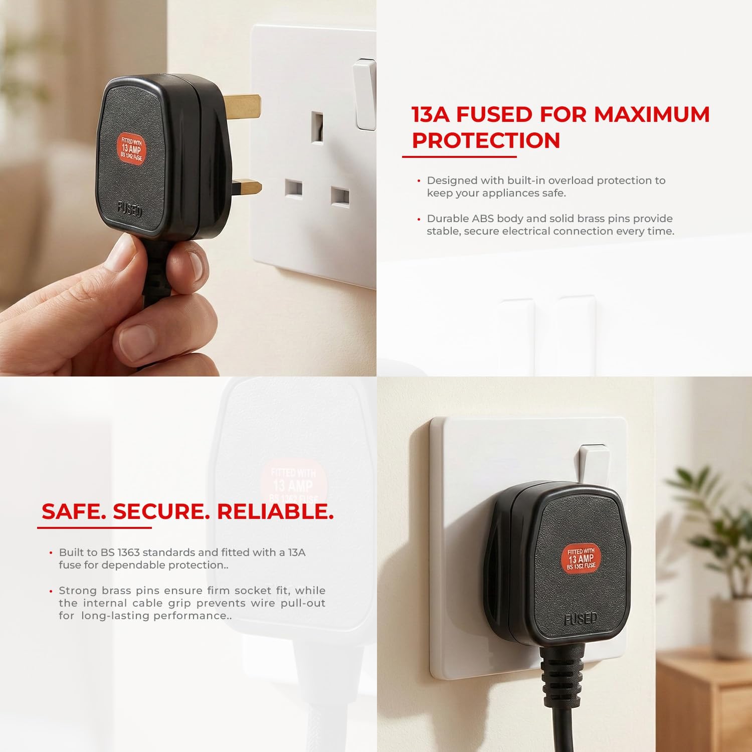 plug power cord fuse uk bs1363