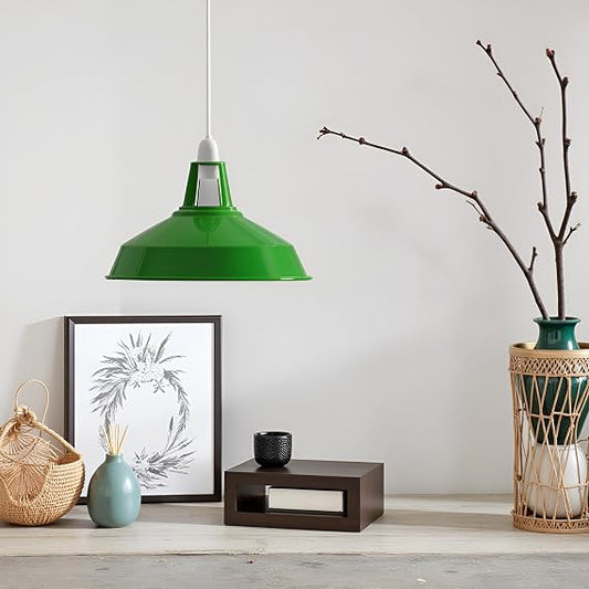 Easy Fit Pendant Shade - Industrial Metal Replacement (E27)