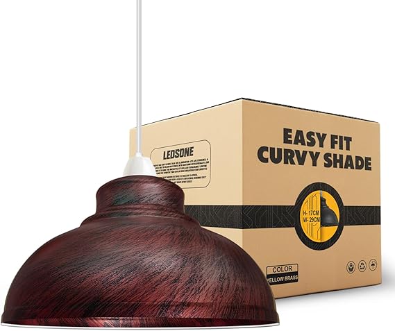 Vintage Easy Fit 29cm Brushed Metal Ceiling Pendant Lampshade