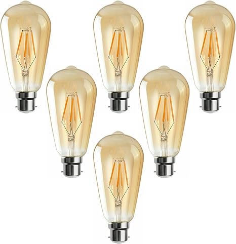 ST64 B22 4W Dimmable Retro Classic Filament LED Bulbs