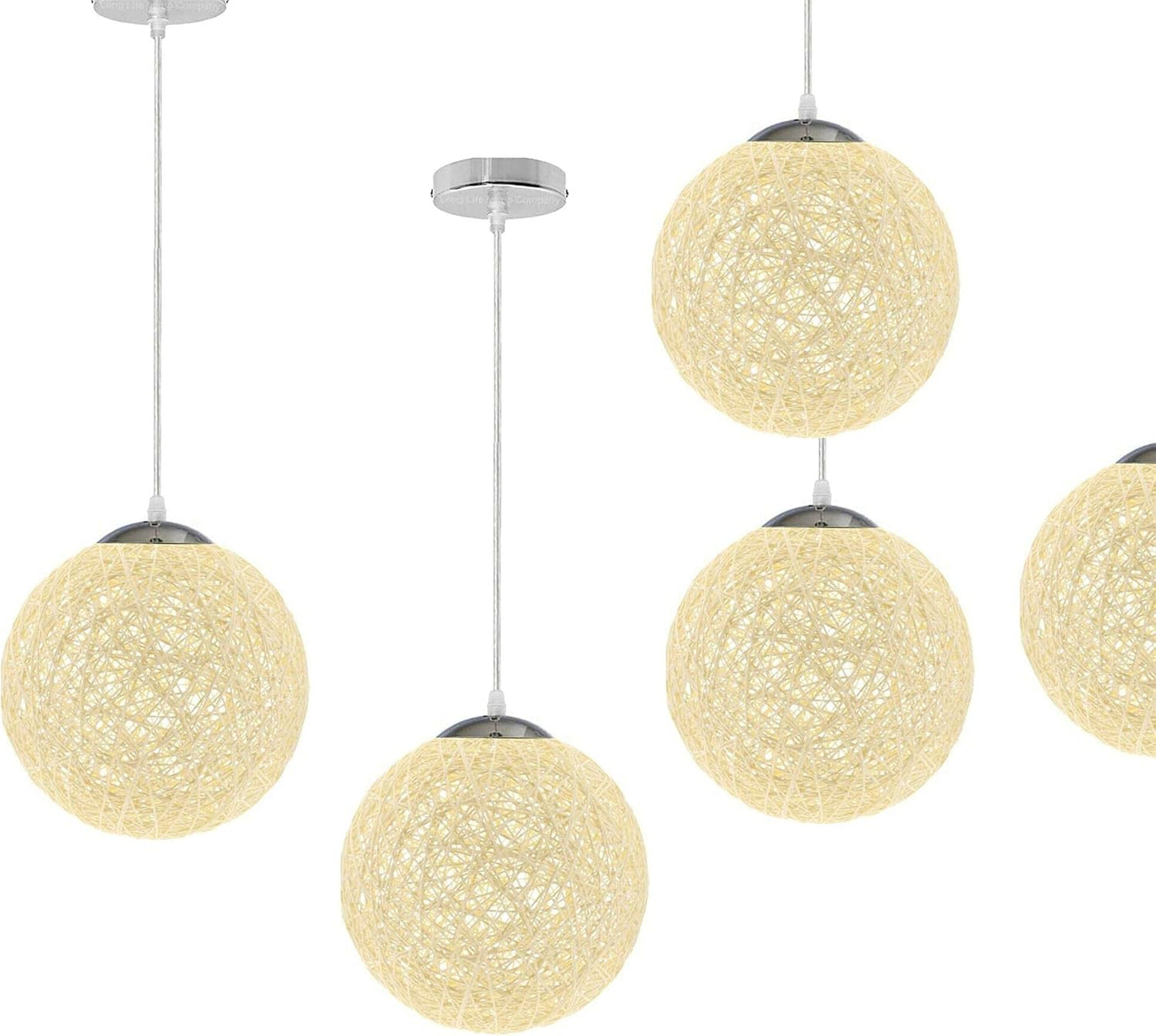 Modern Rattan Pendant Lamp - Woven Ceiling Light Fixture for Living Room, Bedroom, Bar & Dining Room