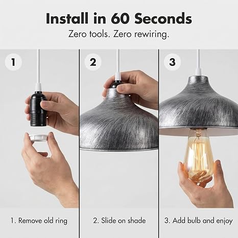 Metal lamp shade pendant light fixtures
