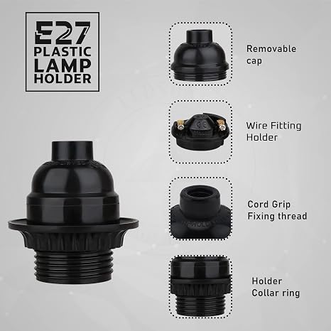 Screw E27 Plain Holder with Ring Bakelite Lamp Holder