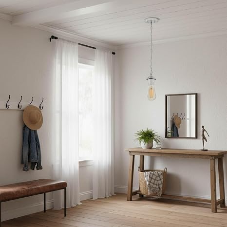 White Metal Ceiling E27 Lamp Holder Pendant Light with Chain ~1779
