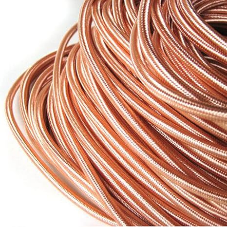 rose gold braided fabric cable 0.75mm