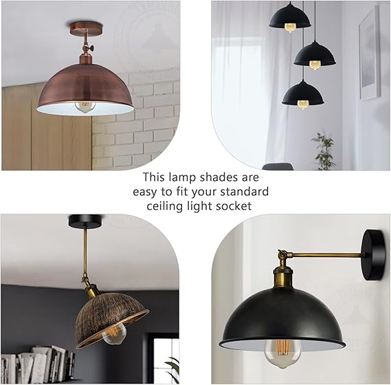 Modern Dome Metal Pendant Light Lampshade 40cm