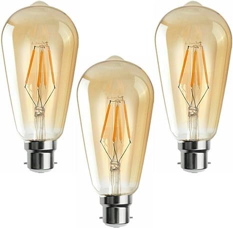 ST64 B22 4W Dimmable Retro Classic Filament LED Bulbs