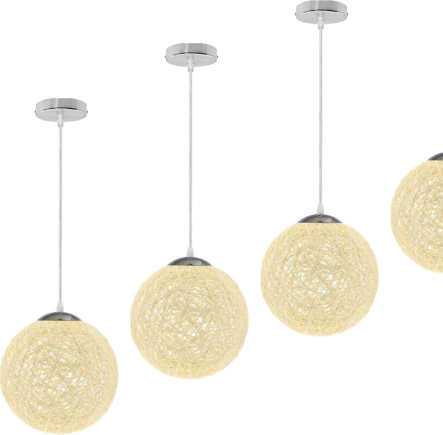 Modern Rattan Pendant Lamp - Woven Ceiling Light Fixture for Living Room, Bedroom, Bar & Dining Room