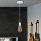 1m White Pendant Light Holder | E27 Vintage Bulb Holder & Ceiling Rose Kit ~1695