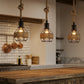 Retro Hemp Rope Hanging Ceiling Pendant light with Hemp cage