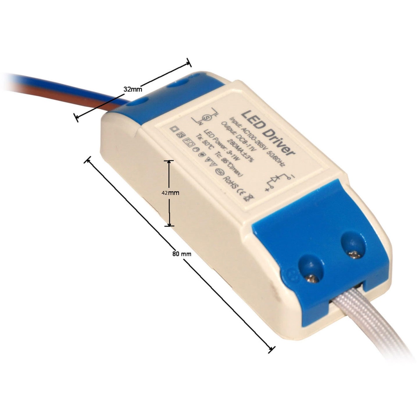 LED Driver DC 3W 8-11V Constant Current Low Voltage LED Transformer