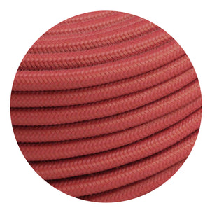 3 core Round Vintage Braided Fabric Peach Coloured Cable Flex 0.75mm