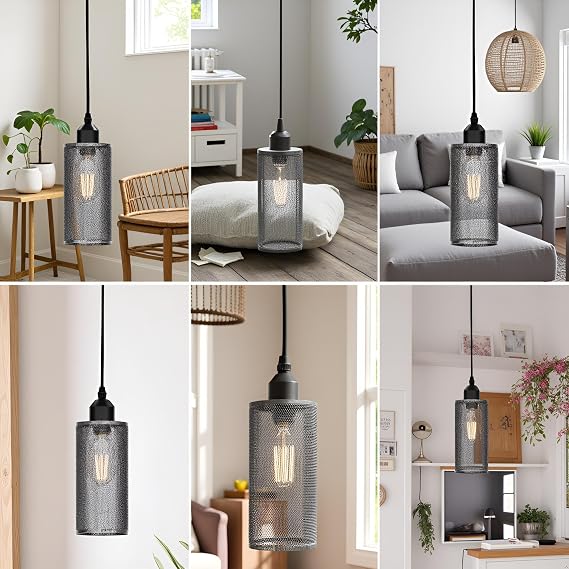 Modern Black Metal Cage Lamp Shade Affordable Price UK