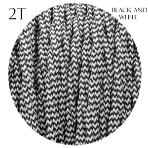 2 Core Twisted Electric Cable Black and White color fabric 0.75mm