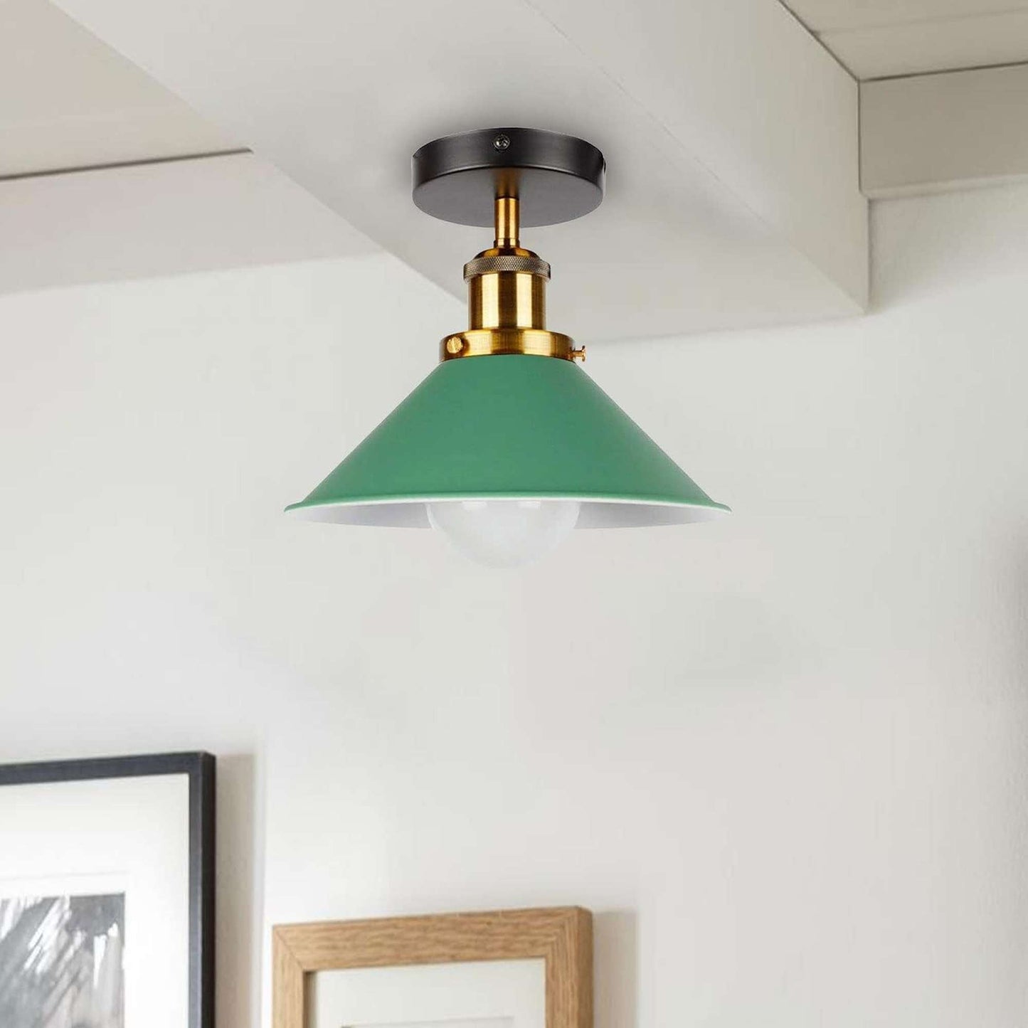 Semi Flush Mount Cone Shape Lamp Shade Lights