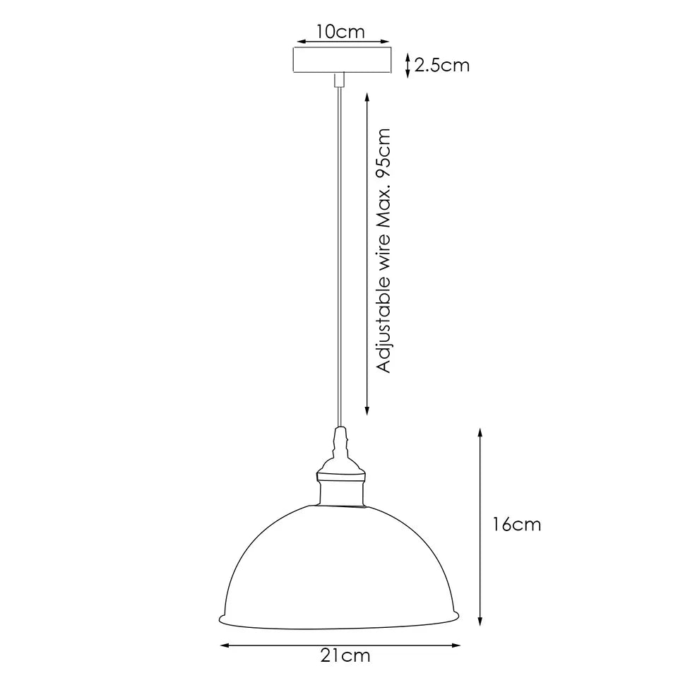 Adjustable Hanging Metal  Single Pendant Light with E27 Holder