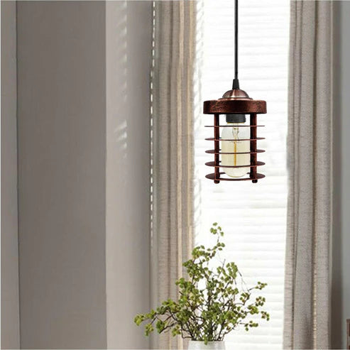 Industrial Wire Cage Pendant Lampshade | Vintage E27 UK
