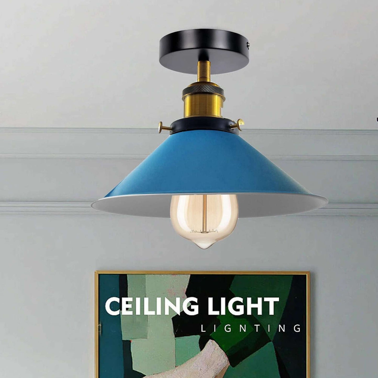 Semi Flush Mount Cone Shape Lamp Shade Lights