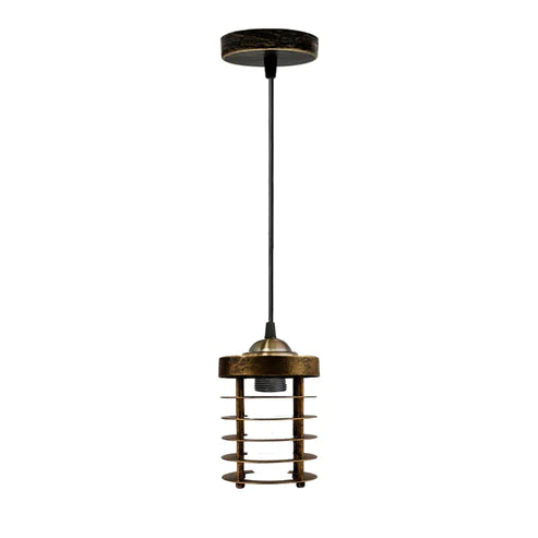 Industrial Wire Cage Pendant Lampshade | Vintage E27 UK