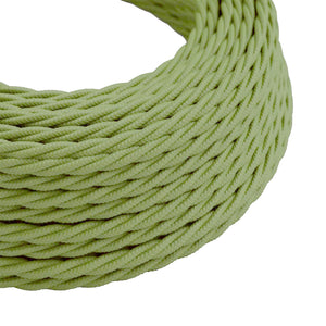 Army Green 2 Core Twisted Fabric Cable 0.75mm – Vintage Lamp Flex | Electricalsone