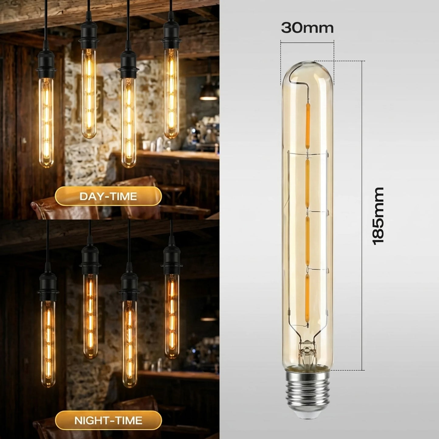 Tubular LED Edison Bulb 4W E27