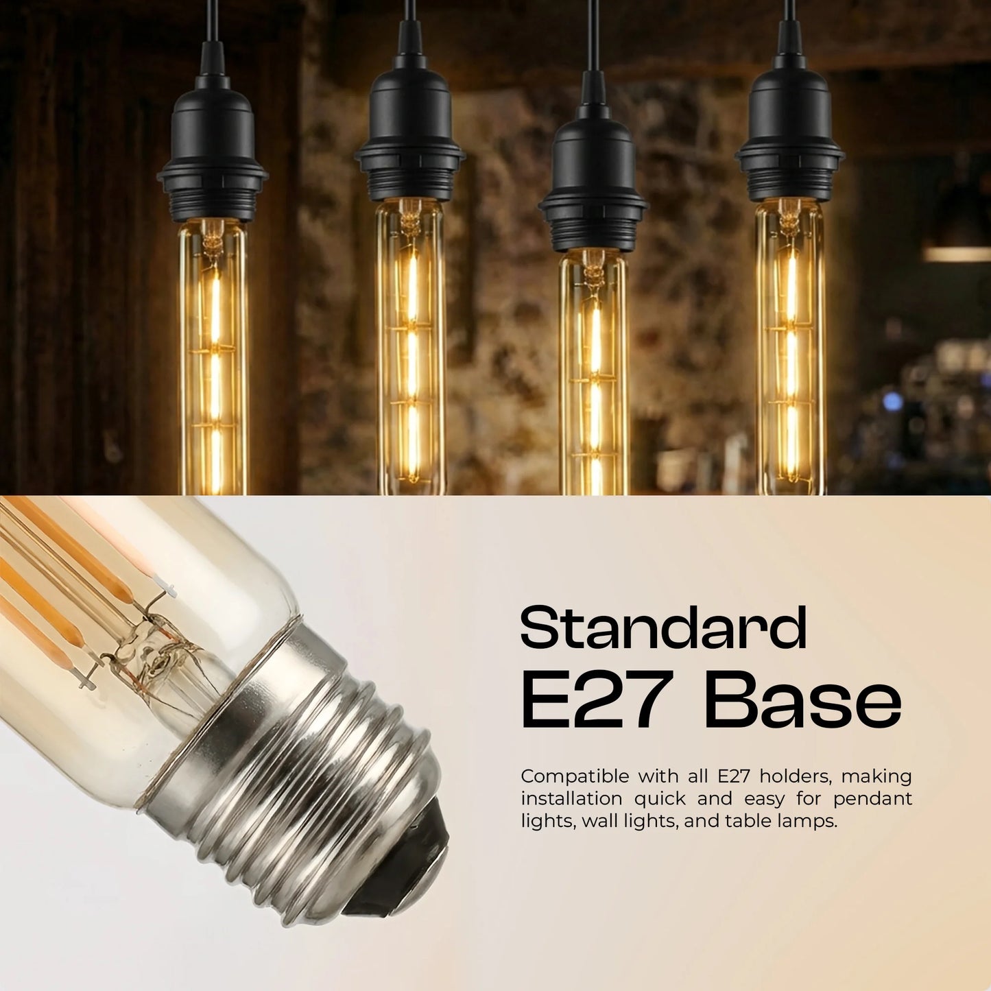 Tubular LED Edison Bulb 4W E27