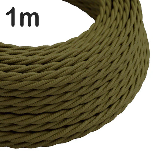 2 Core Twisted Electric Cable Army Green color fabric 0.75mm