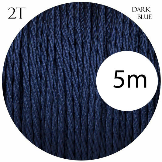 2 Core Twisted Electric Cable Dark Blue color fabric 0.75mm