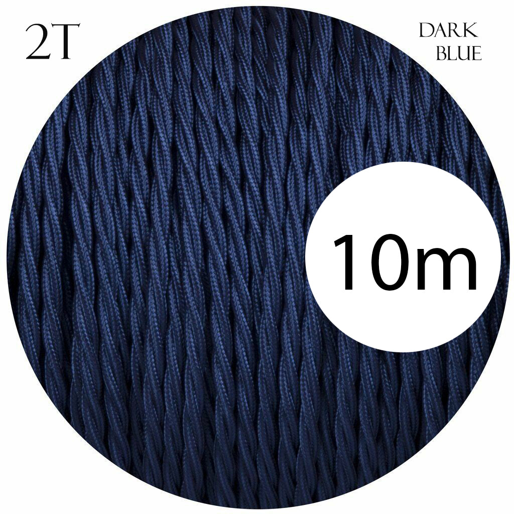 2 Core Twisted Electric Cable Dark Blue color fabric 0.75mm