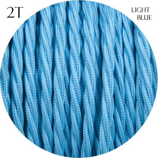 2 Core Twisted Electric Cable Light Blue color fabric 0.75mm