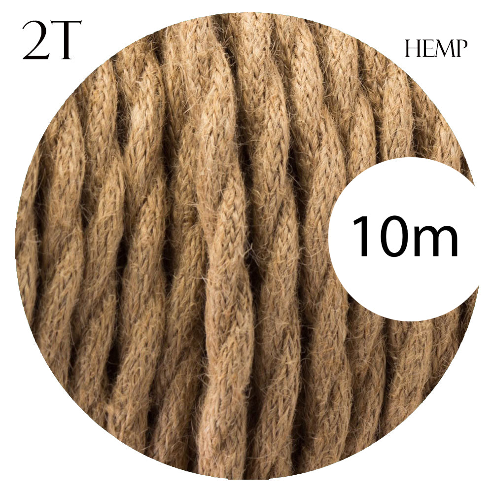 2 Core Twisted Electric Cable Hemp color fabric 0.75mm