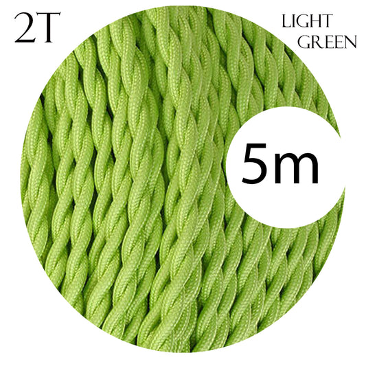 2 Core Twisted Electric Cable Light Green color fabric 0.75mm