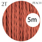 2 Core Twisted Electric Cable Peach Color Fabric 0.75mm
