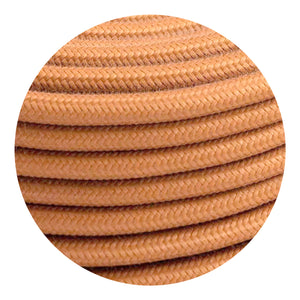 3 Core Round Vintage Fabric Cable Flex Italian Braided Light Brown Cable 0.75mm UK