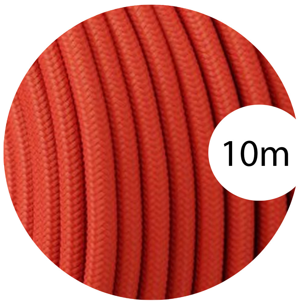 3 core Round Vintage Braided Fabric Peach Coloured Cable Flex 0.75mm