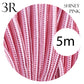3 core Round Vintage Braided Fabric Shiny Pink Coloured Cable Flex 0.75mm
