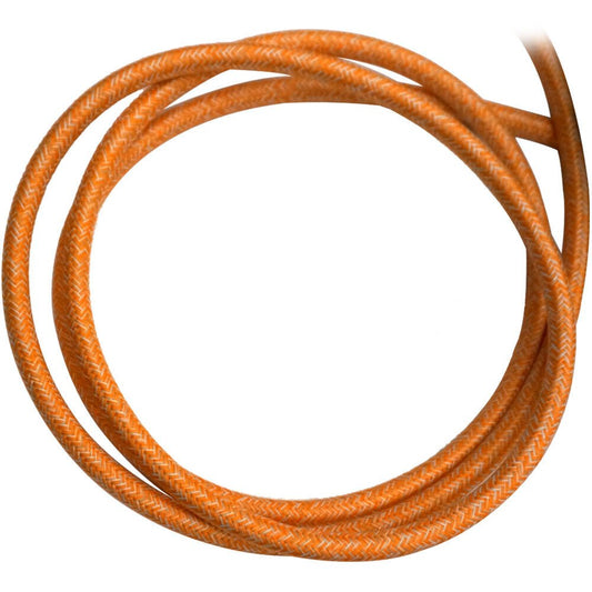 3 core Round Vintage Braided Fabric Orange Multi Tweed Coloured Cable Flex 0.75mm