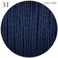 Dark Blue color 3 Core Twisted Electric Cable covered fabric 0.75mm